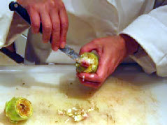 artichokes preparing clean 06